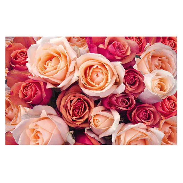 Cards White Roses Galore Pink & Peach (10x6.5cmH) Pack 50