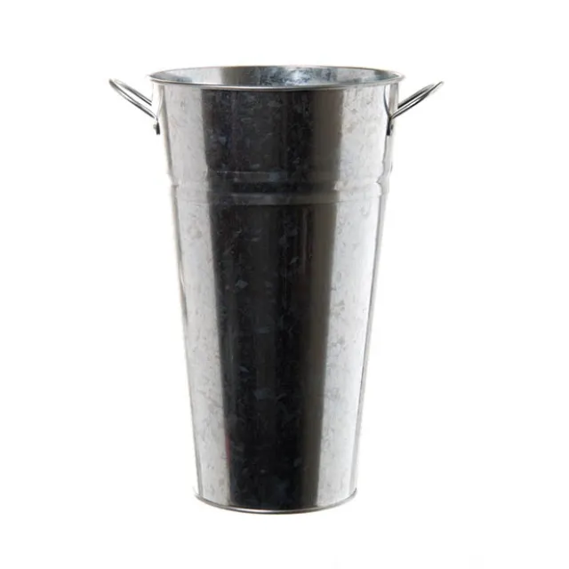 Tin Conical Display Vase with side Handle Zinc (18x30cmH)