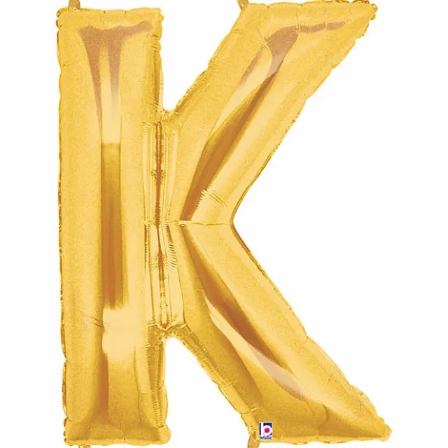 Foil Balloon 40" (101.6cmH) Letter 'K' Gold