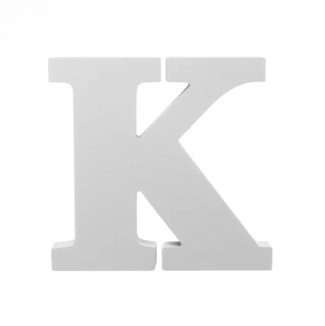 Single Wooden Letter "K" White (18cmH)