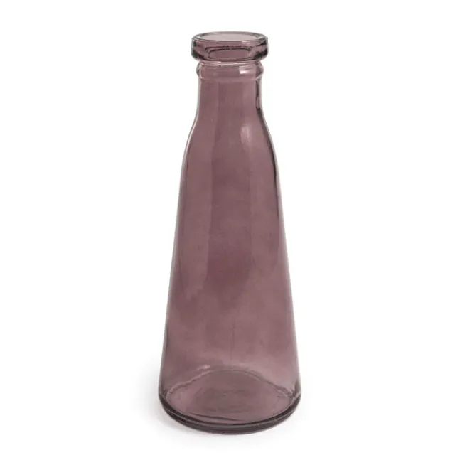 Glass Vintage Evelyn Bottle Bud Vase Brown 500ml 8.5x22.5cmH