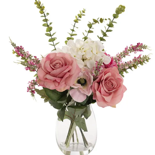 Nicole Flower Arrangement w Resin Water Pink (33x53cmH)