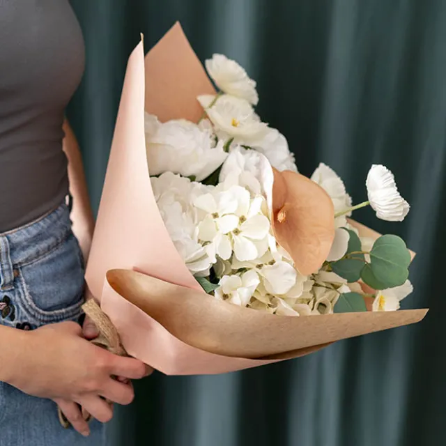 Kraft Paper Duo 80gsm Dusty Pink & Brown Pack 100 (50x70cm)