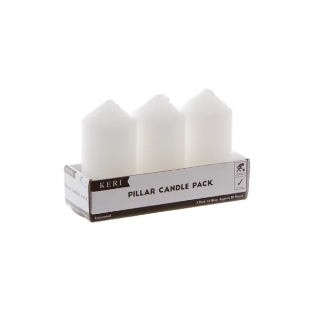 Dome Pillar Event Candle Pack 3 30 HRS White (5x10cmH)