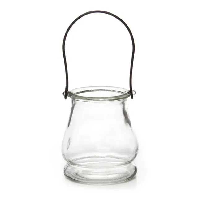 Glass Hanging Candle Holder Mini Hurricane Clear (8x9.5cmH)