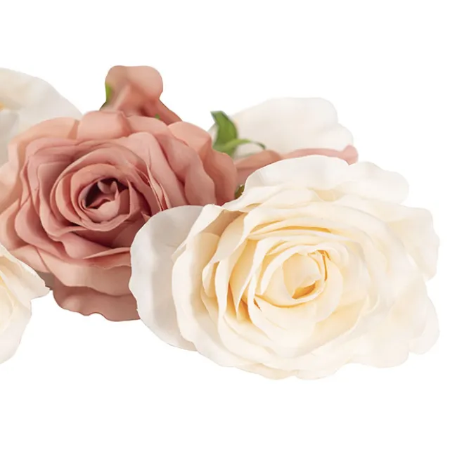 Rose Heads Loose Pack 9 Mixed Beige & Dusty Pink