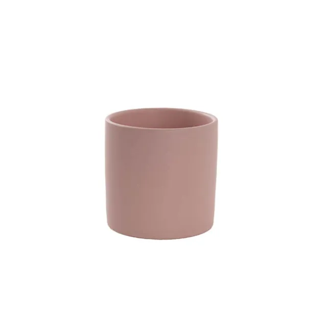 Ceramic Cylinder Pot Satin Matte Blush Pink (8x8cmH)
