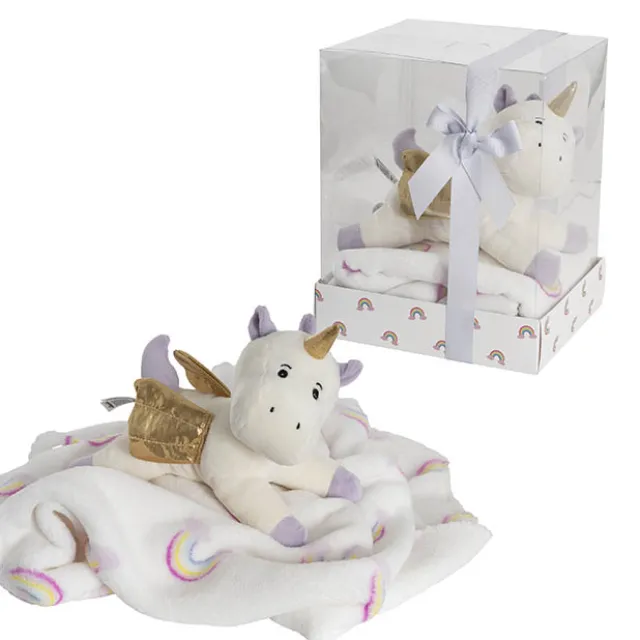 Unicorn Pebbles & Blanket Gift Pack Purple (20x18x26cm)