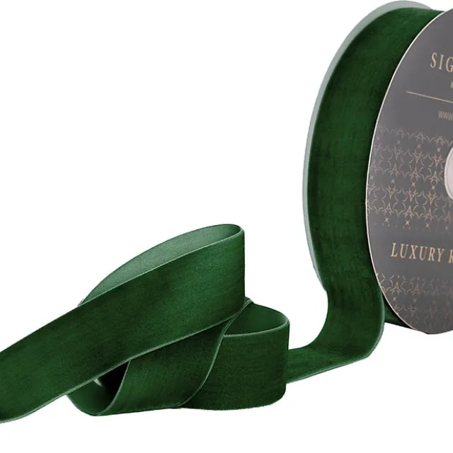 Ribbon Premium Plush Velvet Woven Forest Green (38mmx20m)
