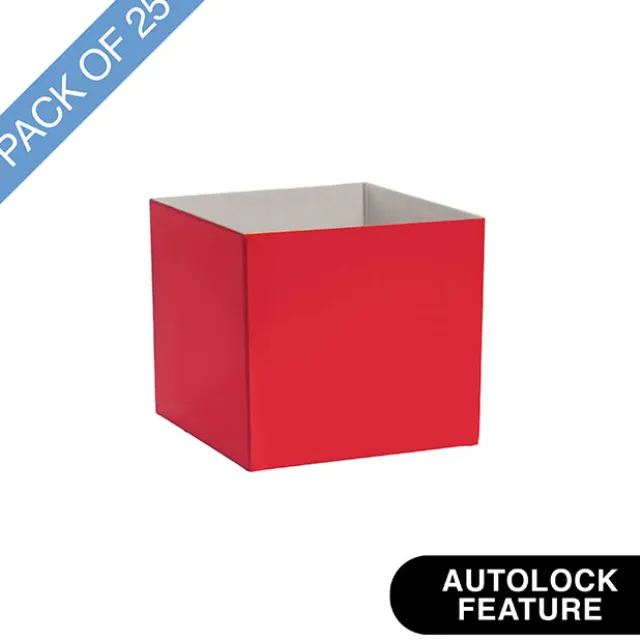 Mini Posy Box Gloss Autolock Base Pk25 Red (13x12cmH)