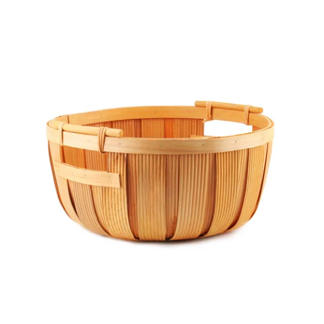Woven Barrel Hamper Bowl Natural (D34.5x16cmH)