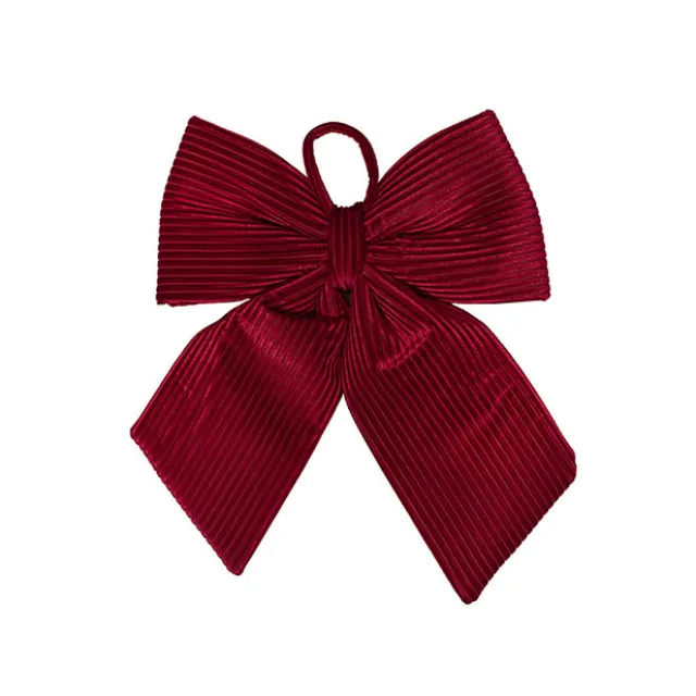 Pre-Made Bow Deluxe Velvet Ribbed Red (30Wx40cm)