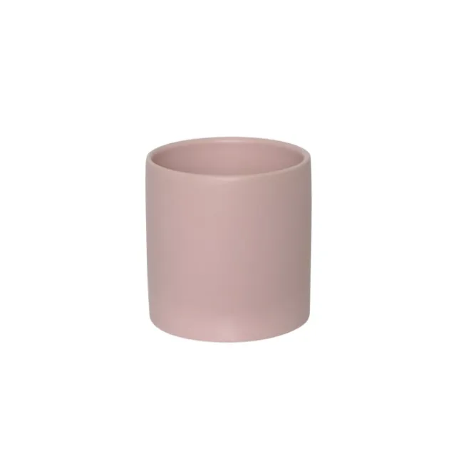 Ceramic Cylinder Pot Satin Matte Soft Pink (12x12.5cmH)