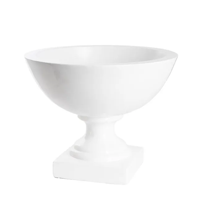 Garden Fibreglass Urn Gloss White (41cmDx32.5cmH)