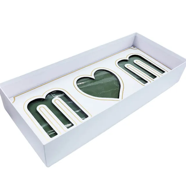 Love Mum Rose Flower Box with Foam Insert White(61x26x11Hcm)