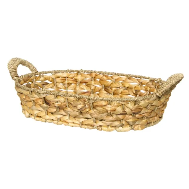Hyacinth Tray Oval with Handle (38x28x8cmH) Natural