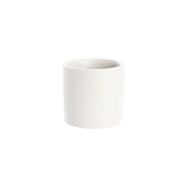 Ceramic Cylinder Pot Mini Satin Matte White (8x7cmH)