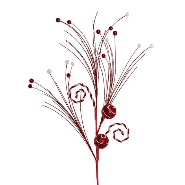 Christmas Candy Bauble Spray Red (80cmH)