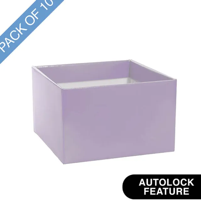 Medium No.6 Posy Box Autolock Base Pk10 Lavender (16x12cmH)