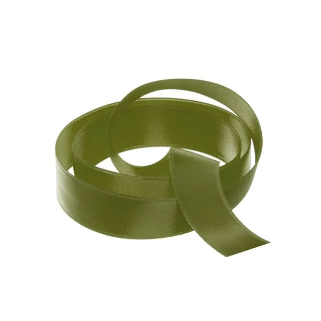 Ribbon Satin Deluxe Double Faced Olive (15mmx25m)