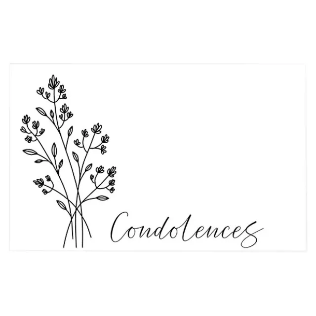 Cards White Condolences Flower Spray (10x6.5cmH) Pack 50