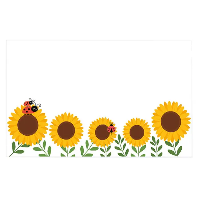 Cards White Sunflowers & Lady Bugs (10x6.5cmH) Pack 50