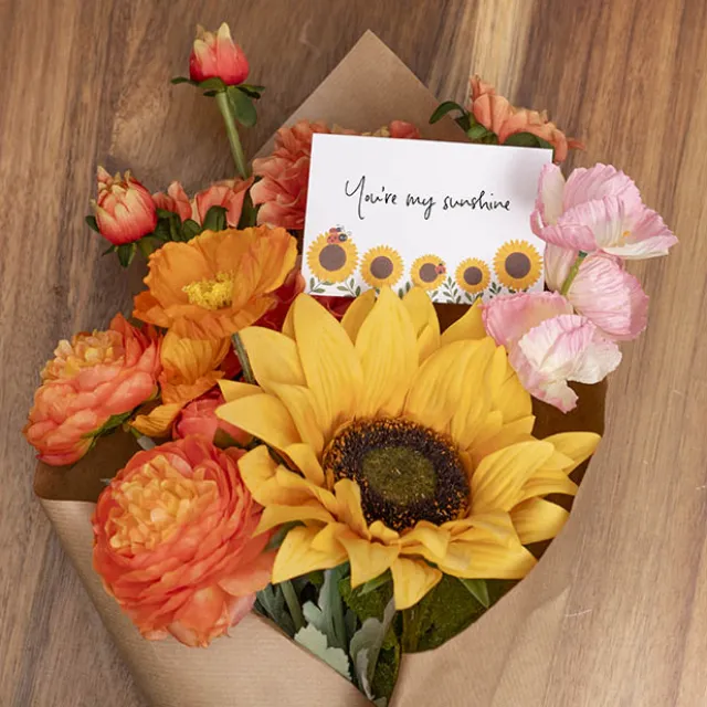 Cards White Sunflowers & Lady Bugs (10x6.5cmH) Pack 50