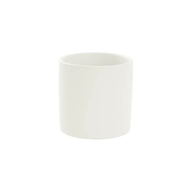 Ceramic Cylinder Pot Satin Matte White (15.5x15cmH)