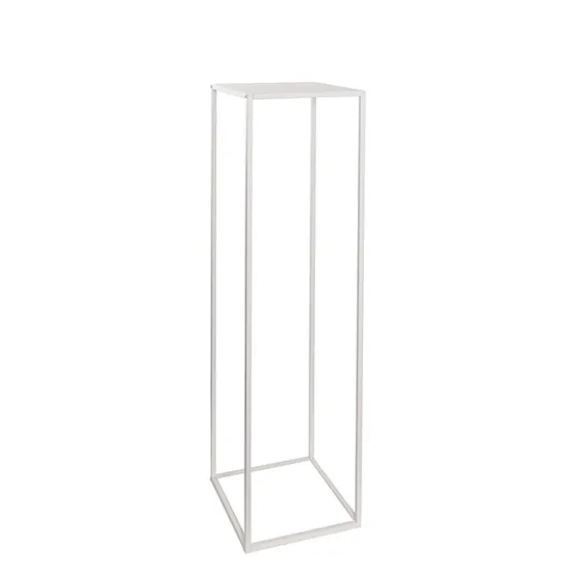 Metal Centrepiece Flower Table Stand KD White (20x20x80cmH)