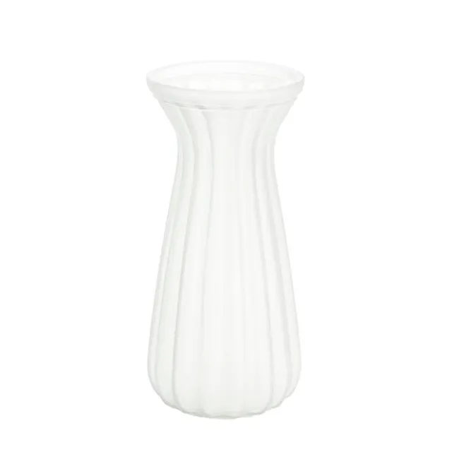 Glass Lynne Posy Vase Matte Frosted White (10x11x22cmH)