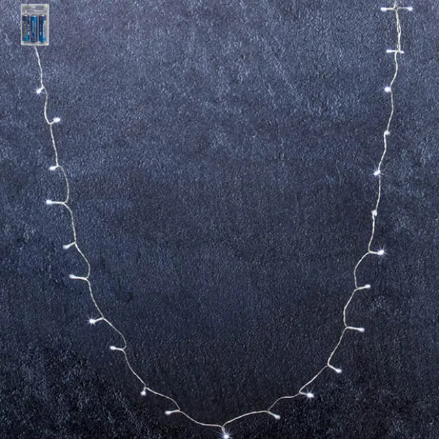 LED Fairy Lights 30Lights 3m Clear Cord 3xAA White