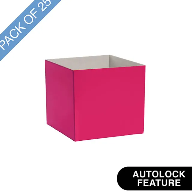 Mini Posy Box Gloss Autolock Base Pk25 Hot Pink (13x12cmH)