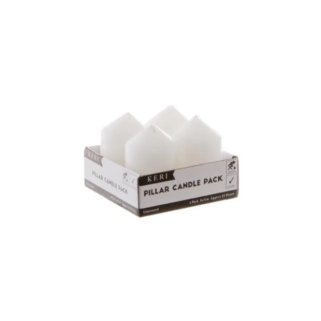 Dome Pillar Event Candle Pack 4 25 HRS White (5x7.5cmH)