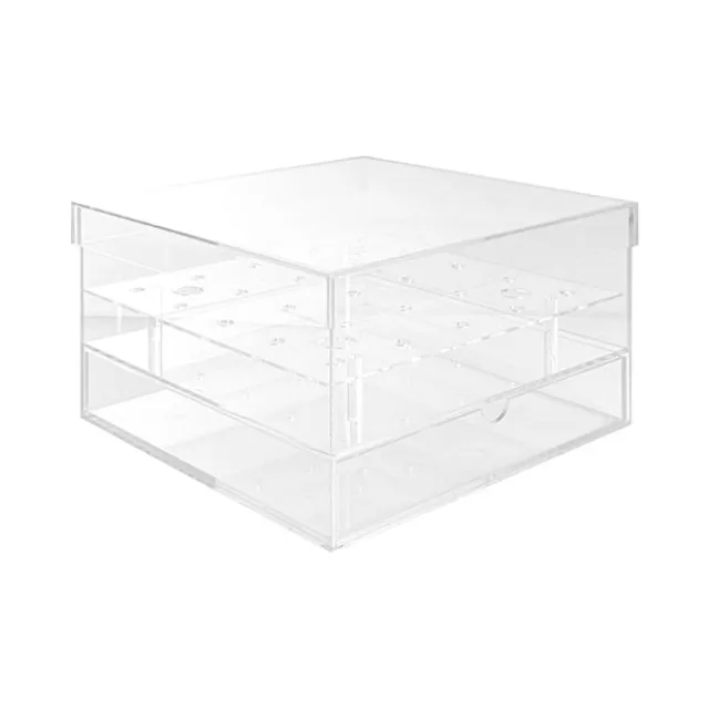 Acrylic 25 Rose Head Display Box with Drawer (25x25x15cmH)