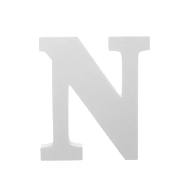 Single Wooden Letter "N" White (18cmH)