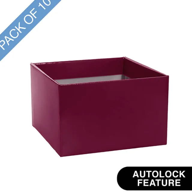 Medium No.6 Posy Box Autolock Base Pk10 SugarPlum (16x12cmH)