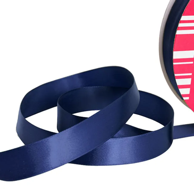 Jumbo Bulk Ribbon Single Face Satin Navy Blue (25mmx100m)