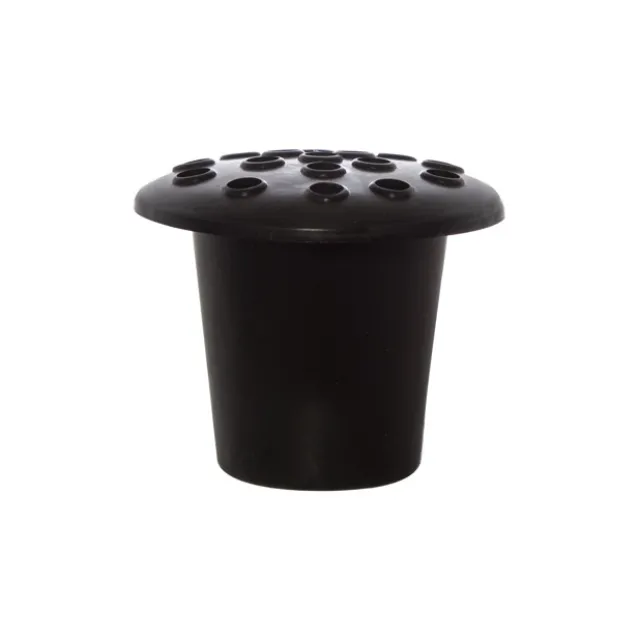 Cemetery Vase Black (13TDx7BDx10cmH) Black Lid