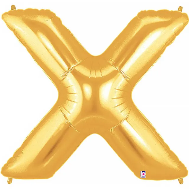Foil Balloon 40" (101.6cmH) Letter 'X' Gold
