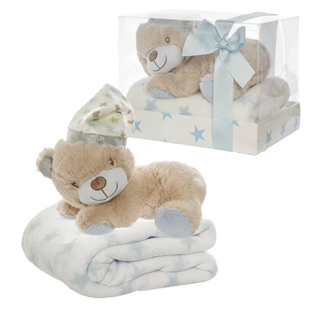 Liam Teddy Bear Gift Pack Blue (22cmHT)