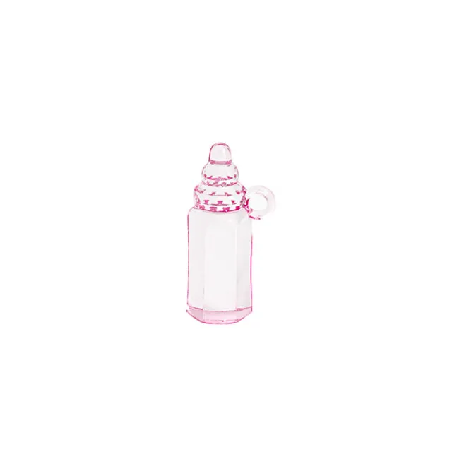 Baby Shower Acrylic Charms Bottle Pack 12 Pink (36x15mm)