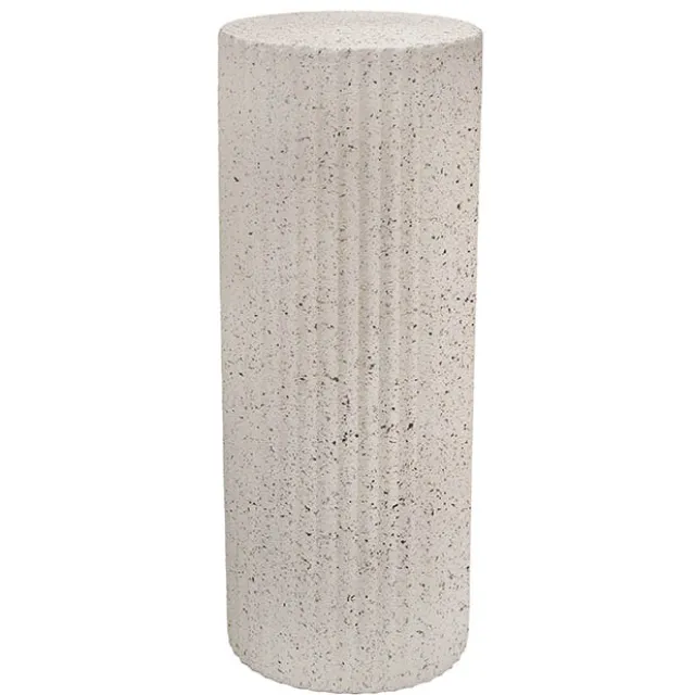 Fibreglass Fluted Round Plinth Dotted Cream (40x100cmH)