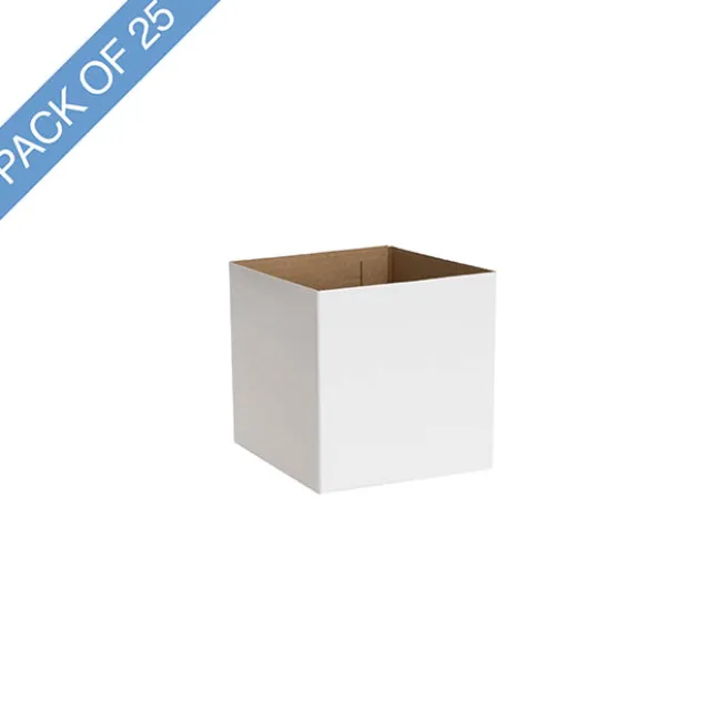 Posy Box Petite White Pack 25 (10x10x10cmH)