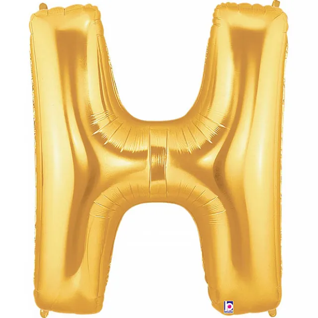 Foil Balloon 40" (101.6cmH) Letter 'H' Gold