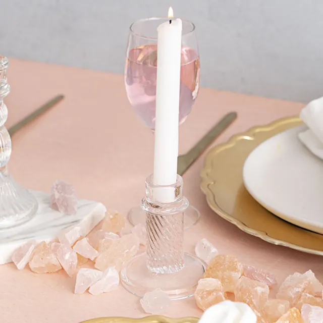 Glass Chadlington Dinner Candle Holder Clear (8Dx10cmH)