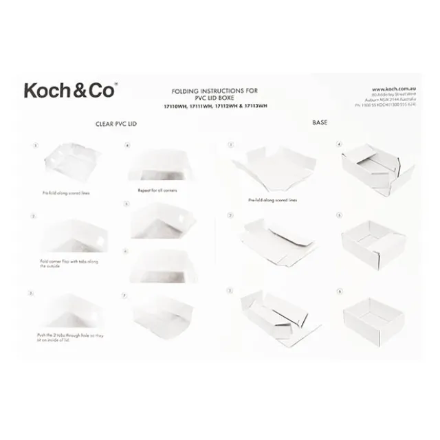 Gift Hamper Box with PVC Lid Rectangle White (25Lx20Wx10Hcm)