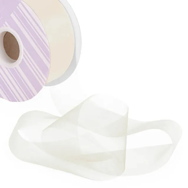 Bulk Organza Ribbon Cut Edge Cream (50mmx100m)