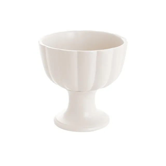Ceramic Compote Olivia Vases White (17Dx17cmH)