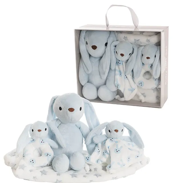 Flopsy Bunny Gift Set Accessories & Blanket Blue (23cmST)