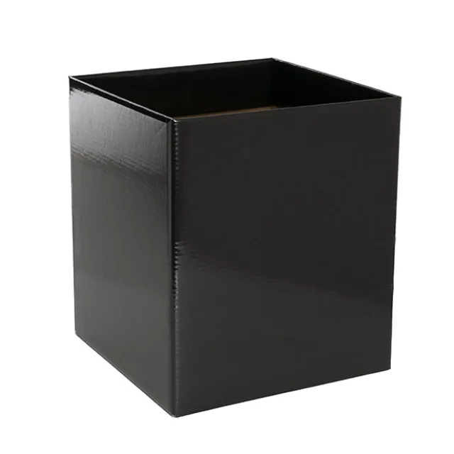 Gift Flower Box Tall Flat Pack Black (22x22x25cmH)